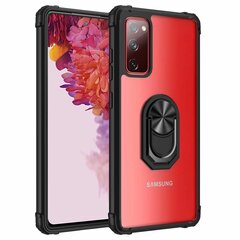 „Fashion“ Kickstand твердый силиконовый чехол (TPU) - прозрачный / чёрный (Galaxy A72) цена и информация | Чехлы для телефонов | pigu.lt