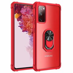 „Fashion“ Kickstand твердый силиконовый чехол (TPU) - прозрачный / красный (Galaxy A72) цена и информация | Чехлы для телефонов | pigu.lt