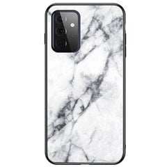 „Marble“ твердый силиконовый (TPU) чехол - белый (Galaxy A72) цена и информация | Чехлы для телефонов | pigu.lt