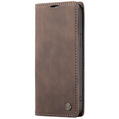 Кожиный чехол-книжка "CaseMe" Retro - тёмно-коричневый (iPhone 13 Pro Max) цена и информация | Чехлы для телефонов | pigu.lt