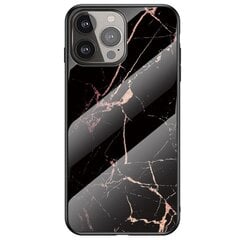 „Marble“ твердый силиконовый (TPU) чехол - чёрный / золотой (iPhone 13 Pro Max) цена и информация | Чехлы для телефонов | pigu.lt