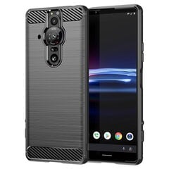 „Carbon“ твердый силиконовый чехол (TPU) - черный (Xperia Pro-I) цена и информация | Чехлы для телефонов | pigu.lt