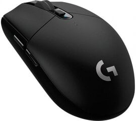 Logitech G305 Lightspeed Belaidė žaidimų pelė, RF Wireless + Bluetooth, 12000 DPI, Juoda kaina ir informacija | Klaviatūros | pigu.lt