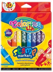 Dvipusiai flomasteriai su antspaudukais Colorino Kids, 10 vnt. kaina ir informacija | Piešimo, tapybos, lipdymo reikmenys | pigu.lt