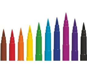 Teptukiniai flomasteriai Colorino Kids Brush, 10 vnt. kaina ir informacija | Piešimo, tapybos, lipdymo reikmenys | pigu.lt