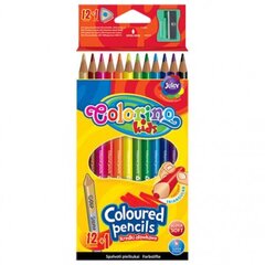 Trikampiai spalvoti pieštukai su drožtuku Colorino Kids, 12vnt цена и информация | Принадлежности для рисования, лепки | pigu.lt