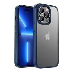 „IPAKY“ Rubberized чехол - прозрачный/тёмно синий (iPhone 14 Pro) цена и информация | Чехлы для телефонов | pigu.lt