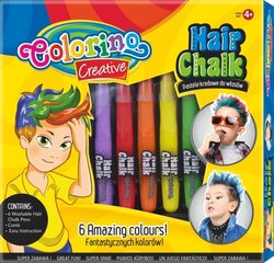 Kreidelės plaukams dažyti Colorino Creative berniukams, 6 spalvos kaina ir informacija | Piešimo, tapybos, lipdymo reikmenys | pigu.lt