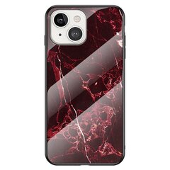 „Marble“ твердый силиконовый (TPU) чехол - чёрный / красный (iPhone 14) цена и информация | Чехлы для телефонов | pigu.lt