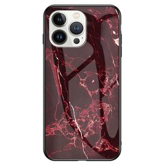 „Marble“ твердый силиконовый (TPU) чехол - чёрный / красный (iPhone 14 Pro) цена и информация | Чехлы для телефонов | pigu.lt