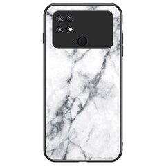 „Marble“ kieto silikono (TPU) dėklas - baltas (Poco C40) kaina ir informacija | Telefono dėklai | pigu.lt