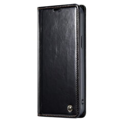 Кожиный чехол-книжка "CaseMe" Leather - черный (iPhone 14 Pro) цена и информация | Чехлы для телефонов | pigu.lt