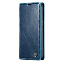 Кожиный чехол-книжка "CaseMe" Leather - синий (iPhone 15 Plus) цена и информация | Чехлы для телефонов | pigu.lt