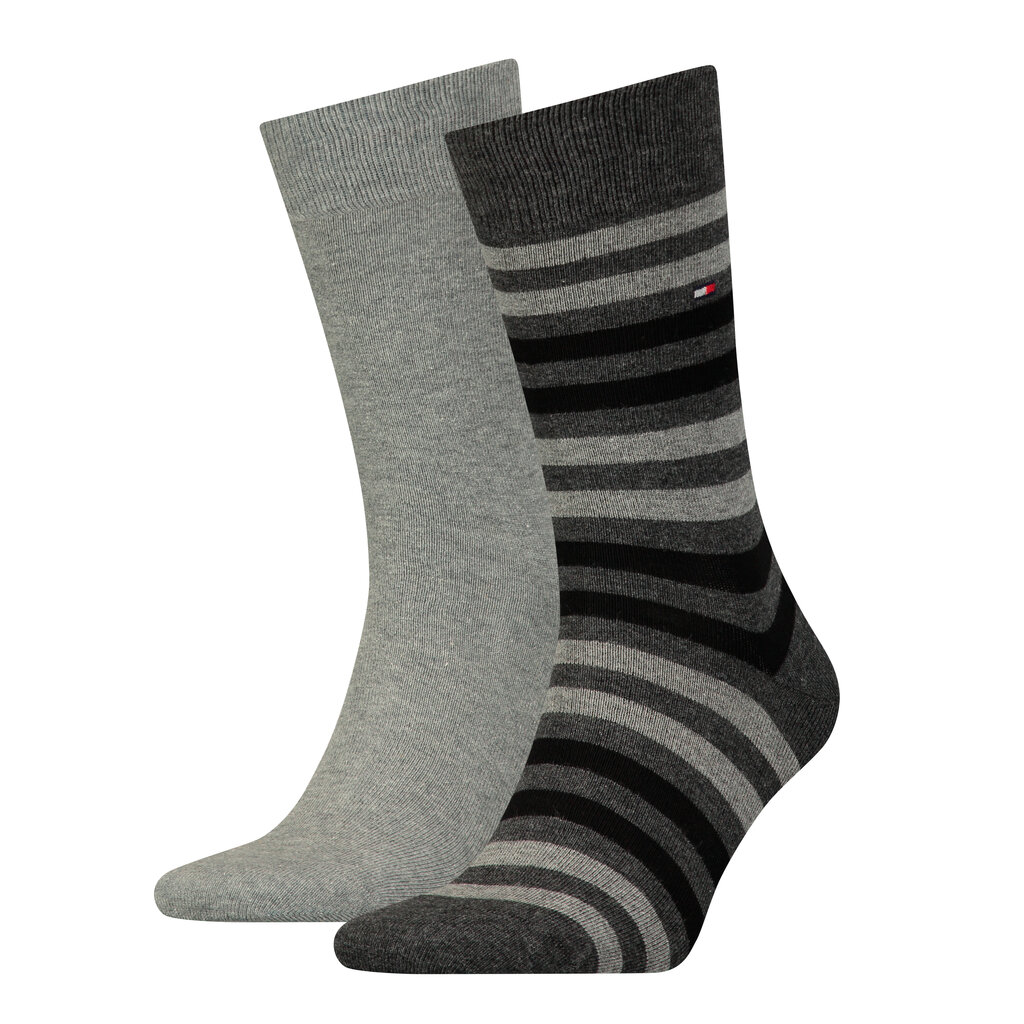 Tommy Hilfiger vyriškos kojinės 2 vnt, pilkai dryžuotos kaina ir informacija | Vyriškos kojinės | pigu.lt