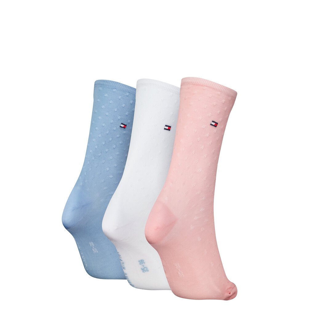 Tommy Hilfiger moteriškos kojinės 3 vnt, rožinės-baltos-šviesiai mėlynos kaina ir informacija | Moteriškos kojinės | pigu.lt