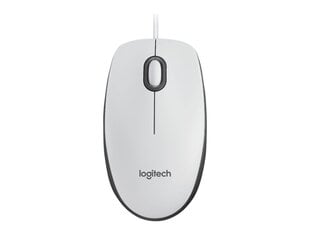 Pelė laidinė Logitech M100 (910-006764), Balta kaina ir informacija | Pelės | pigu.lt