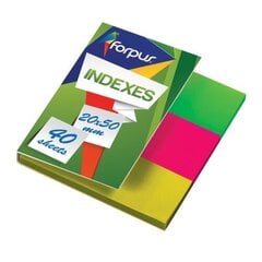 Lipnūs lapeliai Indexes Forpus, 3vnt, 20x50mm, 40 lapelių kaina ir informacija | Kanceliarinės prekės | pigu.lt