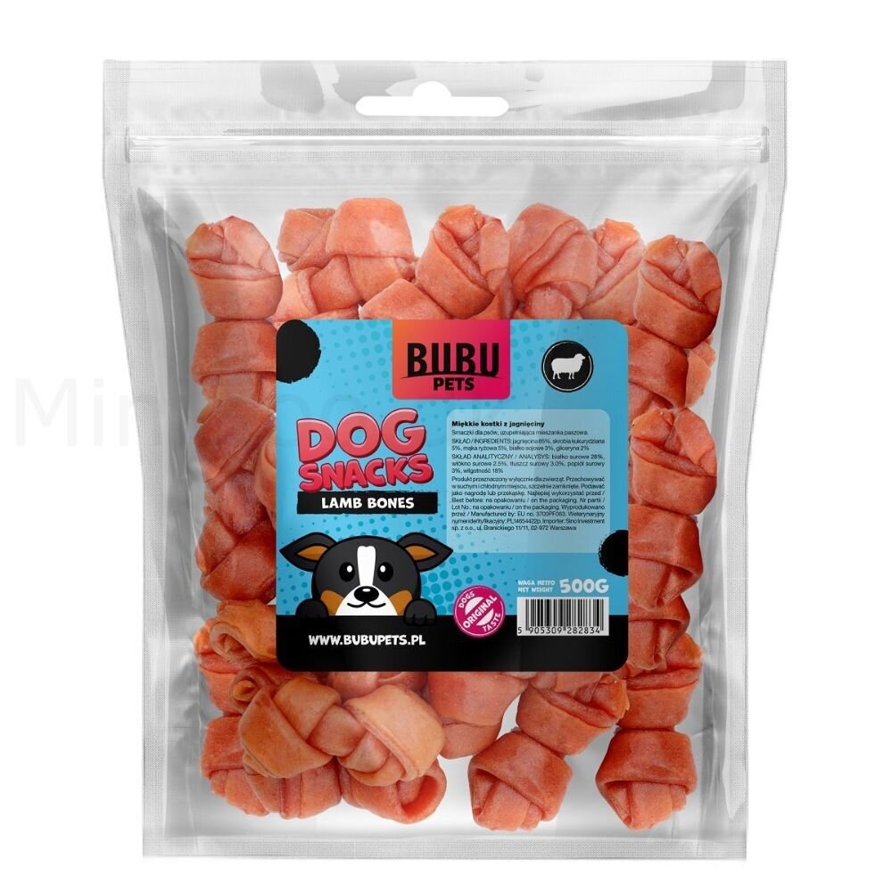 Bubu Pets Lamb Bones ėrienos mėsos kauliukai, 500g kaina ir informacija | Skanėstai šunims | pigu.lt