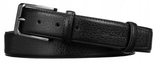 Мужской кожаный ремень Pierre Cardin, черный цена и информация | Мужские ремни | pigu.lt