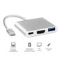 Hub 3in1 adapteris Type-C / USB3.0 / HDMI 4k / PD цена и информация | Adapteriai, USB šakotuvai | pigu.lt