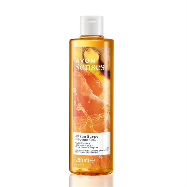 Dušo želė su mandarinų ir imbiero aromatu Avon Juice Burst, 250 ml цена и информация | Dušo želė, aliejai | pigu.lt