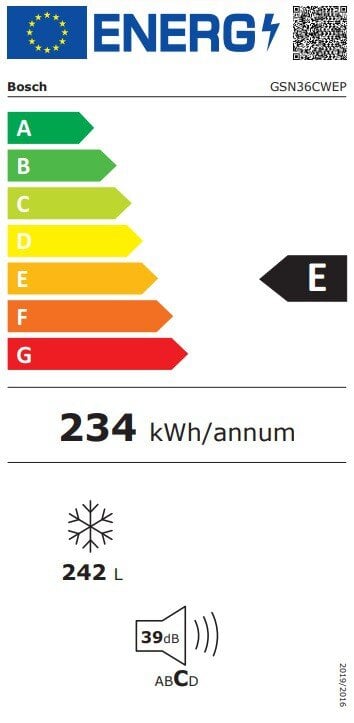 Bosch GSN36CWEP kaina ir informacija | Šaldikliai, šaldymo dėžės | pigu.lt