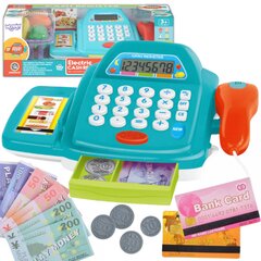 Žaislinis kasos aparatas su pirkinių krepšeliu ir priedais, Woopie, mėlynas kaina ir informacija | Žaislai mergaitėms | pigu.lt