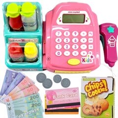Žaislinis kasos aparatas su lentyna ir priedais Woopie, rožinis kaina ir informacija | Žaislai mergaitėms | pigu.lt