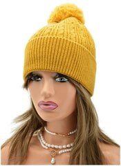 Женская зимняя шапка с помпоном Mustard SUIT Мягкая и гибкая ST-564E цена и информация | Женские шапки | pigu.lt