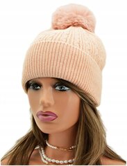 Женская зимняя шапка с розовым комфортным мягким и эластичным узором ST-564B цена и информация | Женские шапки | pigu.lt