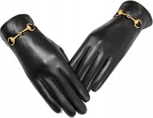 Женские кожаные перчатки GOLDEN с пряжкой BLACK ELEGANT RKW14-XL цена и информация | Женские перчатки | pigu.lt