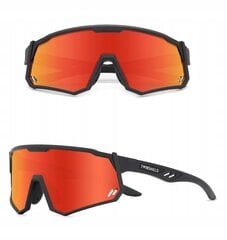 Dviratininkų akiniai Twinshield STW-C10, juodi/raudoni kaina ir informacija | Sportiniai akiniai | pigu.lt
