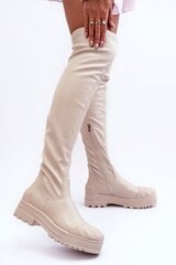 Ilgaauliai batai moterims Step in style 184880, smėlio spalvos kaina ir informacija | Aulinukai, ilgaauliai batai moterims | pigu.lt
