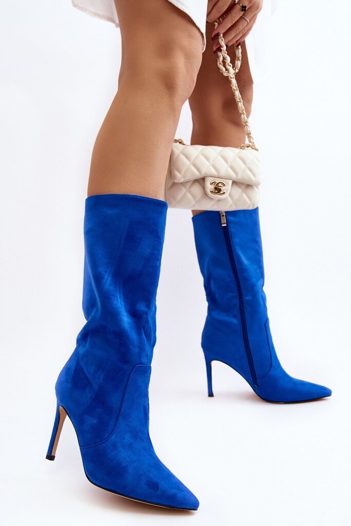 Ilgaauliai batai moterims Step in style 189756, mėlyni kaina ir informacija | Aulinukai, ilgaauliai batai moterims | pigu.lt