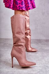 Ilgaauliai batai moterims Step in style 173601-56, rožiniai kaina ir informacija | Aulinukai, ilgaauliai batai moterims | pigu.lt