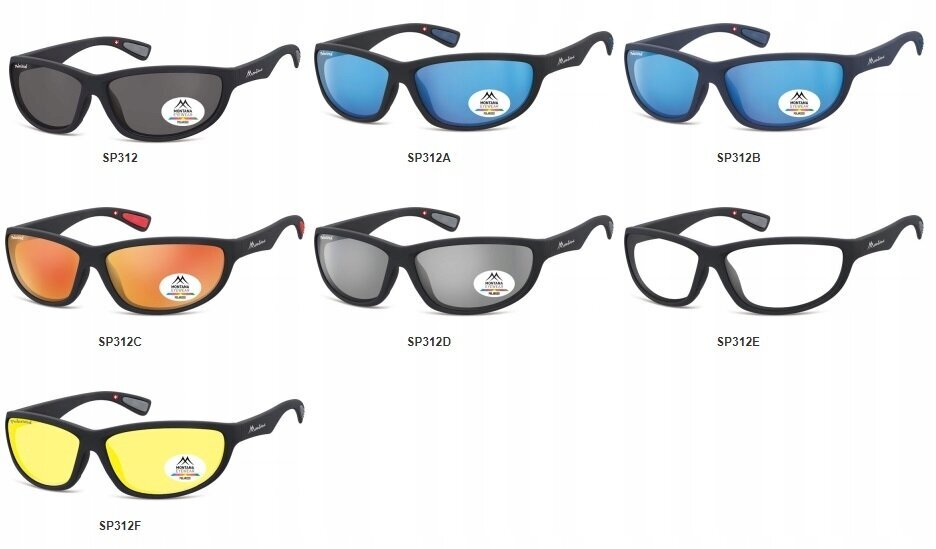 Sportiniai akiniai Montana SP312F, juodi/geltoni kaina ir informacija | Sportiniai akiniai | pigu.lt