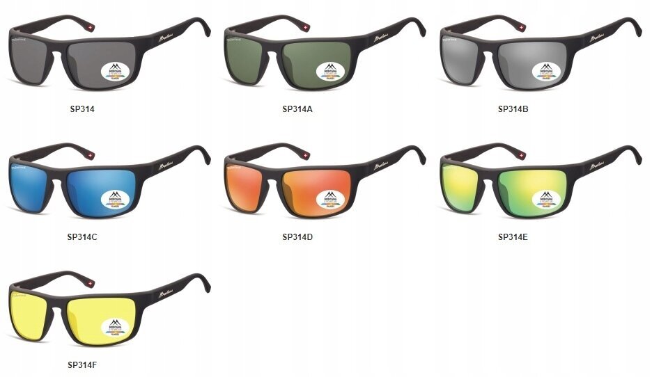 Dviratininkų akiniai Montana SP314E, juodi/žali цена и информация | Sportiniai akiniai | pigu.lt