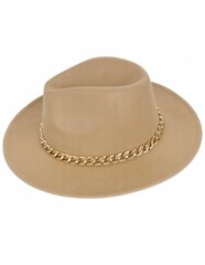 Женская фетровая шляпа с лентой бежевого цвета KP-01A цена и информация | Женские шапки | pigu.lt