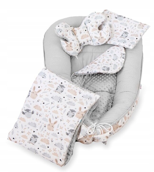 Kūdikio lizdelis su priedais Babymam, 6 dalių, pilkas цена и информация | Vokeliai, miegmaišiai, pagalvės | pigu.lt