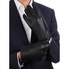 Мужские кожаные перчатки черные кожаные флисовые BLACK ELEGANT RKW10-XXL цена и информация | Женские перчатки | pigu.lt