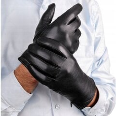 Мужские кожаные перчатки черные кожаные флисовые BLACK ELEGANT RKW10-XXL цена и информация | Женские перчатки | pigu.lt