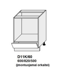 Pastatoma spintelė įmontuojamai orkaitei Carrini D11K 60, balta цена и информация | Кухонные шкафчики | pigu.lt