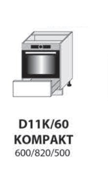 Pastatoma spintelė įmontuojamai orkaitei Carrini D11K 60 kompakt M, balta kaina ir informacija | Virtuvinės spintelės | pigu.lt