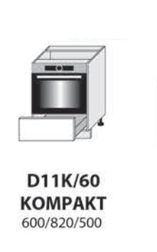 Pastatoma spintelė įmontuojamai orkaitei Carrini D11K 60 kompakt A, balta kaina ir informacija | Virtuvinės spintelės | pigu.lt