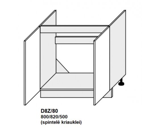 Pastatoma spintelė kriauklei Carrini D8z 80, balta цена и информация | Virtuvinės spintelės | pigu.lt