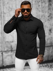 Marškiniai vyrams O/TB2271-53283, juodi цена и информация | Рубашка мужская | pigu.lt