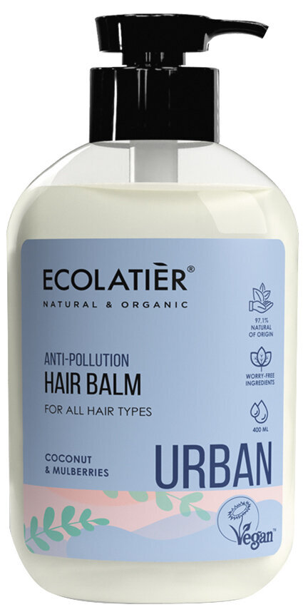 Balzamas visų tipų plaukams Ecolatier Urban, 400 ml kaina ir informacija | Balzamai, kondicionieriai | pigu.lt