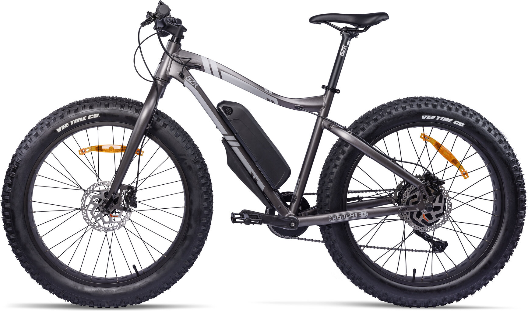 Elektrinis dviratis GZR Rough-e Fatbike 17", pilkas kaina ir informacija | Elektriniai dviračiai | pigu.lt