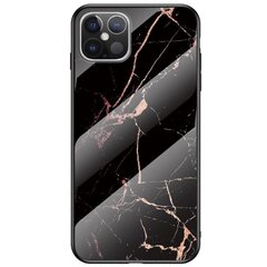 „Marble“ твердый силиконовый (TPU) чехол - чёрный / золотой (iPhone 12 Pro Max) цена и информация | Чехлы для телефонов | pigu.lt