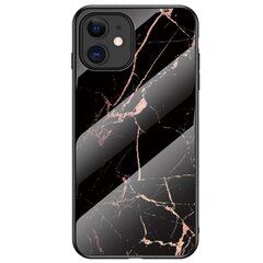 „Marble“ твердый силиконовый (TPU) чехол - чёрный/ золотой (iPhone 12 Mini) цена и информация | Чехлы для телефонов | pigu.lt